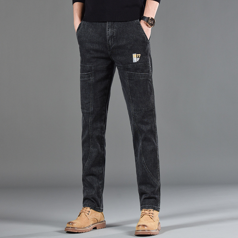 2024-es új divatmárka, amerikai retró farmer, férfi egyszerű, bő nadrág, őszi lezser, utcai külső nadrág