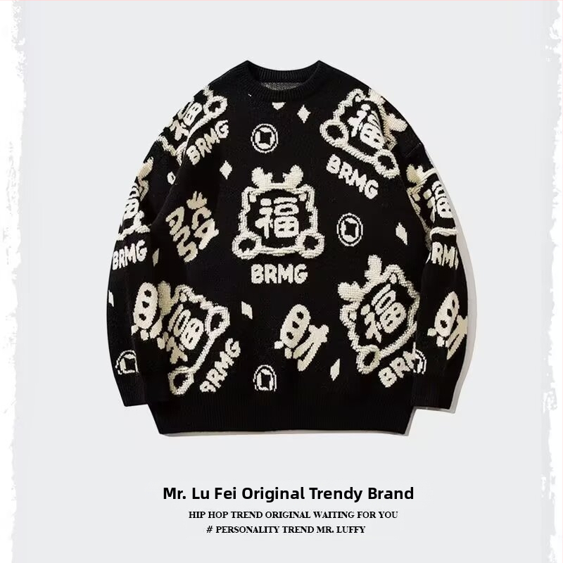 2024-es téli internetes híresség nemzeti divattervező érzéki piros pulóver férfi divatmárka páros hosszú ujjú robbanásveszélyes pulóver nőknek