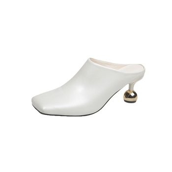 Divatos, fémes, vékony sarkú, Baotou Mueller cipő, női papucs, nyári, új, divatos, jó minőségű, négyzet alakú sarkú, magas sarkú szandál nőknek