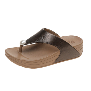 2025 nyári új, alkalmi külkereskedelmi római strandcipő, lapos orrú, európai és amerikai gyöngyös, plus size szandál nőknek