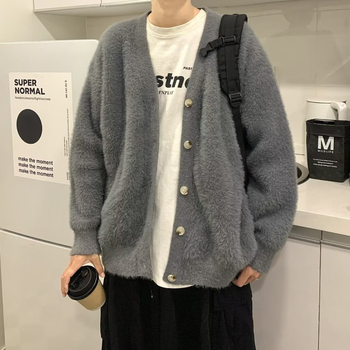 Férfi pulóver, kardigán, tavaszi és őszi alkalmi ruhadarabok, divatos, bő, mindenhez illő, lusta fazonú, hosszú ujjú pulóver, férfi pulóver