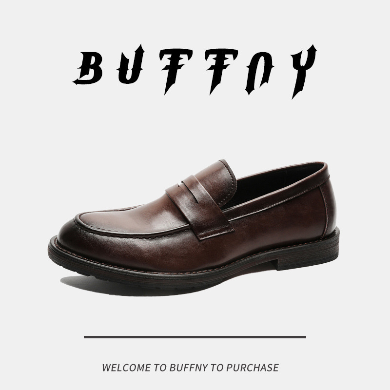 2024 Új Férfi Cipők Alkalmi, Minden Méretű Bőr Cipők Retro Trendi Hegyes, Bebújós Koreai Stílusú Lélegző Férfi Bőr Cipő