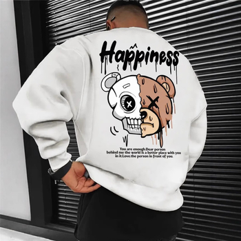 temu AliExpress határokon átnyúló kereskedelem boldogságmackó mintás kerek nyakú polárbélésű pulóver nagykereskedelem