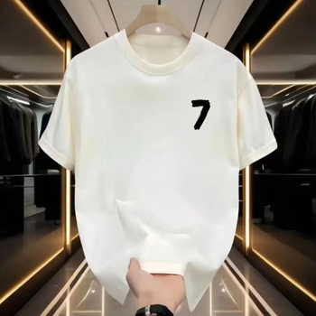 Vastag pamut, amerikai stílusú, divatos, márkás, 7-es mintás, rövid ujjú, férfi nyári, kerek nyakú, jellegzetes, minden mérkőzésre alkalmas, jóképű felső