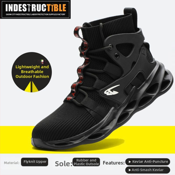 „Crossborder“ madingi apsauginiai vyriški batai, patogūs, kvėpuojantys, austi apsauginiai batai, alpinizmo, atsparūs dilimui, plieniniai nosiai, apsauginiai darbui batai