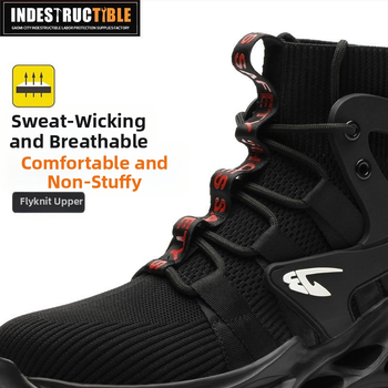 „Crossborder“ madingi apsauginiai vyriški batai, patogūs, kvėpuojantys, austi apsauginiai batai, alpinizmo, atsparūs dilimui, plieniniai nosiai, apsauginiai darbui batai