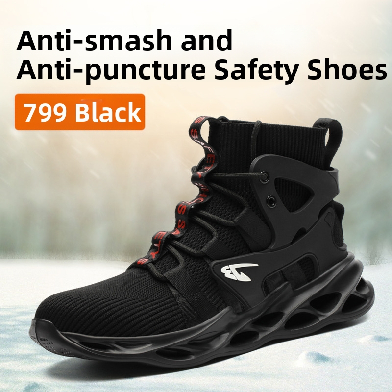 „Crossborder“ madingi apsauginiai vyriški batai, patogūs, kvėpuojantys, austi apsauginiai batai, alpinizmo, atsparūs dilimui, plieniniai nosiai, apsauginiai darbui batai