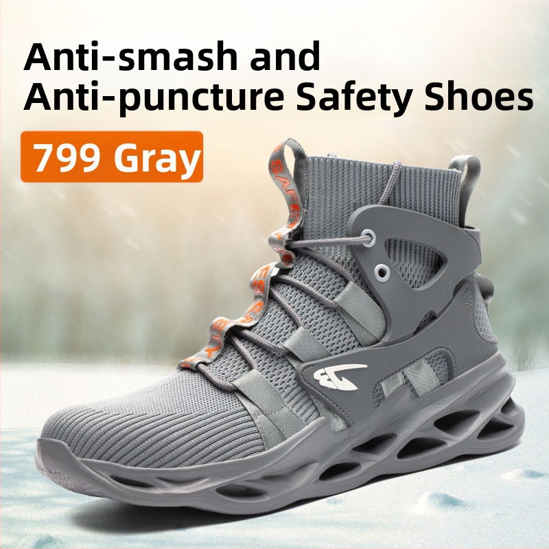 „Crossborder“ madingi apsauginiai vyriški batai, patogūs, kvėpuojantys, austi apsauginiai batai, alpinizmo, atsparūs dilimui, plieniniai nosiai, apsauginiai darbui batai
