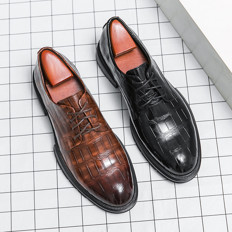 Laisvalaikio odiniai batai vyriški britiški smailūs verslo batai darbui jaunikiui vestuvių vakarui parduotuvė kirpėjas juodi korėjietiški vyriški batai