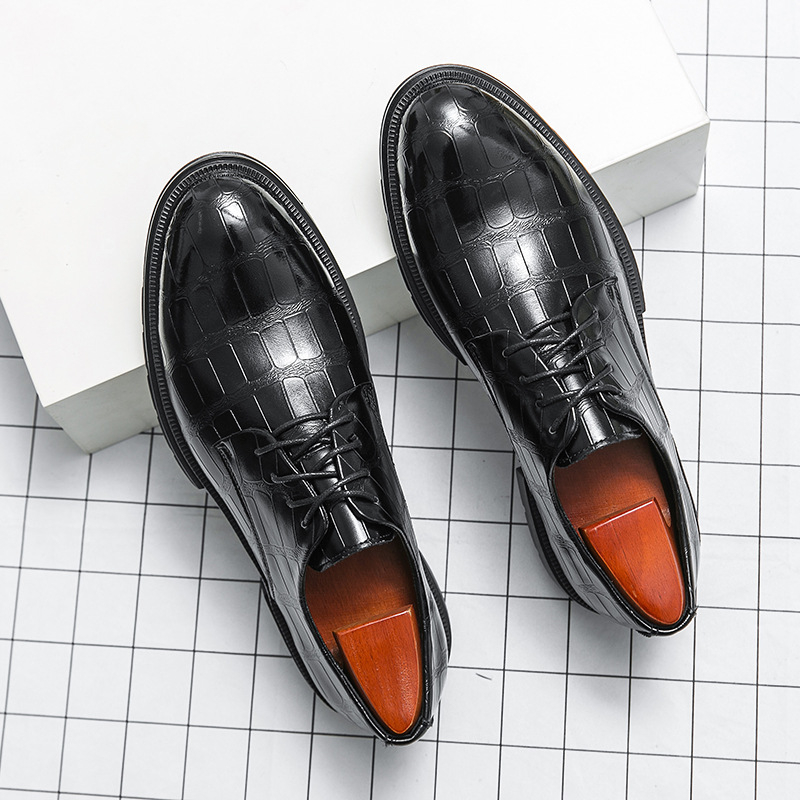Laisvalaikio odiniai batai vyriški britiški smailūs verslo batai darbui jaunikiui vestuvių vakarui parduotuvė kirpėjas juodi korėjietiški vyriški batai