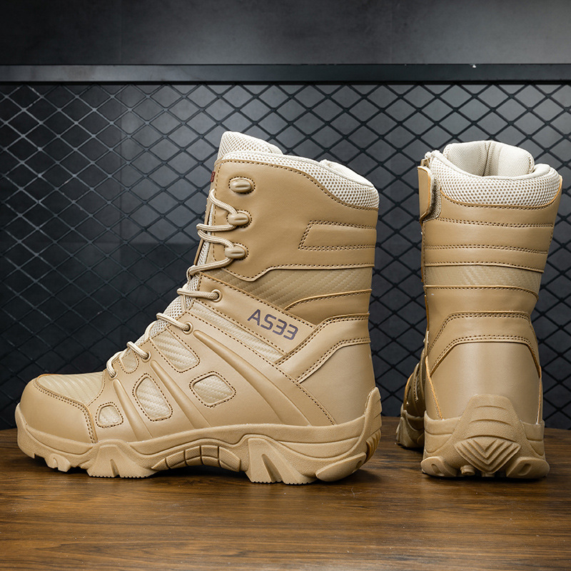 Meeste kõrbesaapad, paksu põhjaga hingavad nahast matkajalatsid, kõrge säärega matkajalatsid, tööjalatsid, saapad, Martini saapad