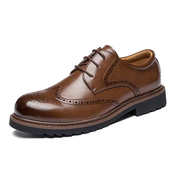 Ανδρικά δερμάτινα παπούτσια με σκαλιστό print brogue, επαγγελματικά παπούτσια, casual παπούτσια