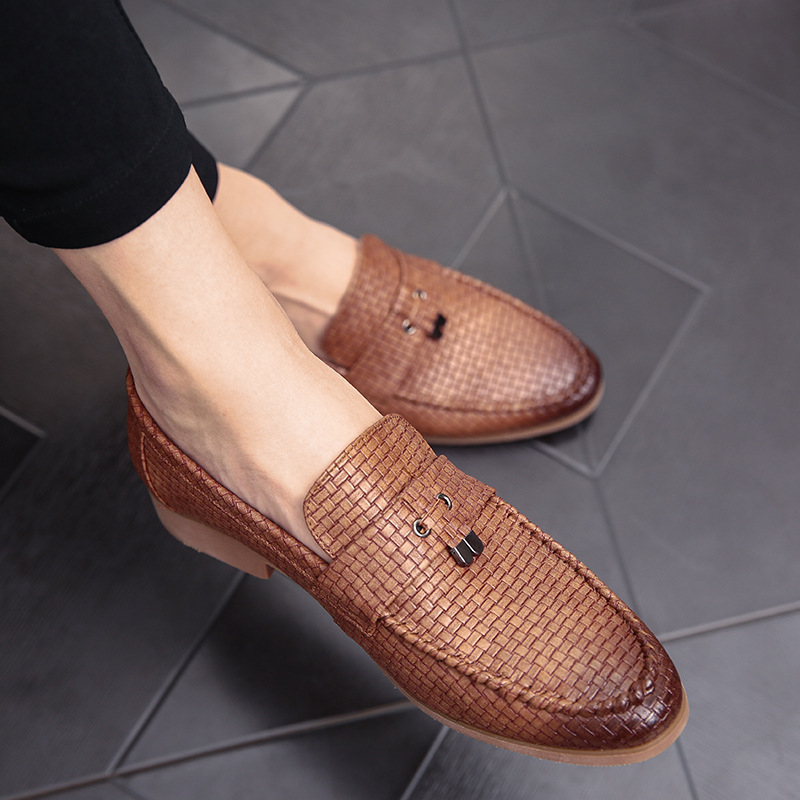 Bőrcipő, nyári, rojtos, férfi cipő, retró, brit stílusú, üzleti, kis méretű, bőrcipő