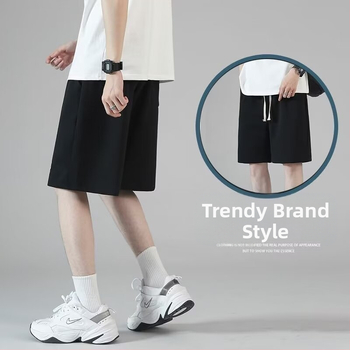Ötpontos rövidnadrág férfi 2024 nyári divat vadonatúj férfi ötpontos nadrág fűzős ötpontos nadrág laza lezser rövidnadrág férfi