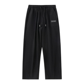 Lezser jég selyem egyenes szárú férfi nadrág, vékony, gyorsan száradó sportnadrág, laza tavaszi és őszi férfi egyenes szárú nadrág