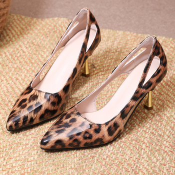 Γυναικεία Ψηλοτάκουνα Παπούτσια Άνοιξη/Φθινόπωρο 2024 Νέα Σέξι Λεοπάρ Τακούνι Στιλέτο με Μυτερό Στυλ, Μοντέρνα, Ρηχό Στόμα, Plus Size, Γυναικεία Παπούτσια Μονής Επίστρωσης