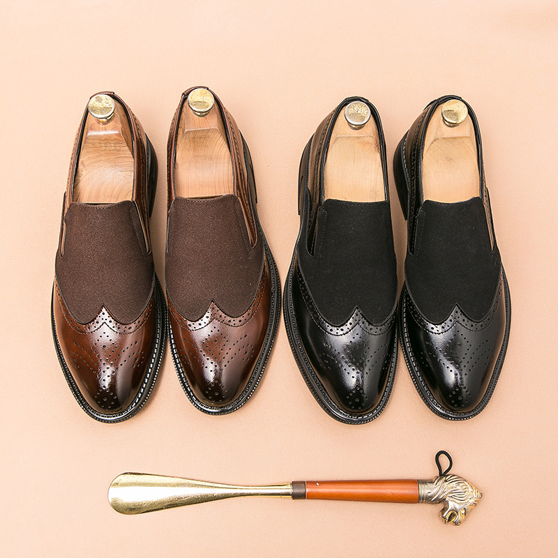 Férfi brogue faragott úriember bőr üzleti cipő határokon átnyúló nagy méretű divatos trendi mokaszinok mokaszinok bebújós cipők