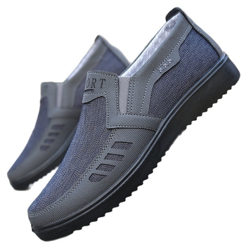 Άνοιξη και Φθινόπωρο Old Beijing Υφασμάτινα Παπούτσια Αναπνεύσιμοι Ανδρικοί Μονόποδοι Μεσήλικες και Ηλικιωμένοι Παπούτσια Πατέρων Μαλακή Σόλα Αντιολισθητικά Καθημερινά Μαύρα Παπούτσια Εργασίας για Άνδρες