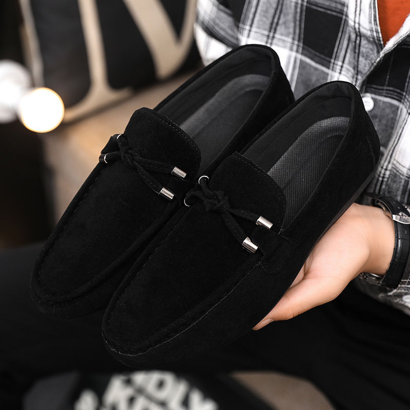 Férfi mokaszinok Tavaszi és őszi Új koreai stílusú divatos bebújós, lezser, lélegző, mindenhez illő munkáscipő férfi tavaszi és őszi