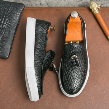 Εξωτερικό Εμπόριο Φθηνά Αναπνέοντα Δερμάτινα Παπούτσια με Φούντες Ανδρικά Βρετανικά Casual Ανδρικά Παπούτσια Joker Brook Μοντέρνα Slip-on Παπούτσια Ανδρικά