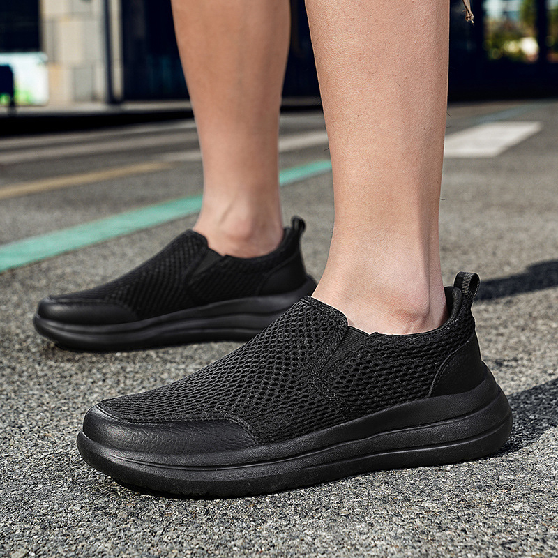 Pantofi sport pentru bărbați, de primăvară și de vară, cu un singur pas, din plasă, respirabili, ușori, antiderapanți, pantofi de mers în aer liber, pantofi casual pentru bărbați