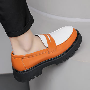 Pavasario ir rudens plius dydžio vyriški žemapadžiai storapadžiai odiniai batai, korėjietiško stiliaus, retro stiliaus, laisvalaikio, madingi jaunimo vyriški batai