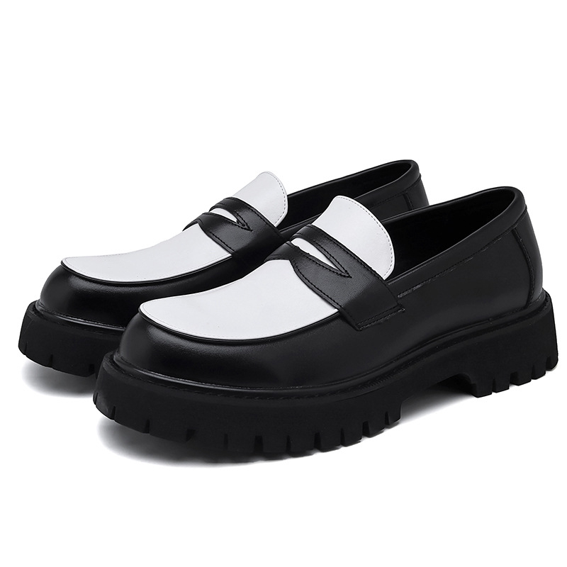 Pavasario ir rudens plius dydžio vyriški žemapadžiai storapadžiai odiniai batai, korėjietiško stiliaus, retro stiliaus, laisvalaikio, madingi jaunimo vyriški batai