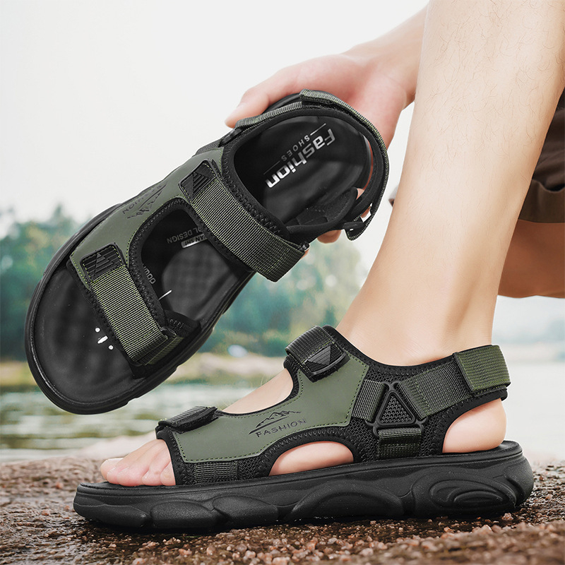 Szandálok Férfi 2024 Új Nyári Külső Ruházat Csúszásmentes Férfi Munka Vezetői Trendi Minden Mérkőzés Sport Vietnámi Strandcipő
