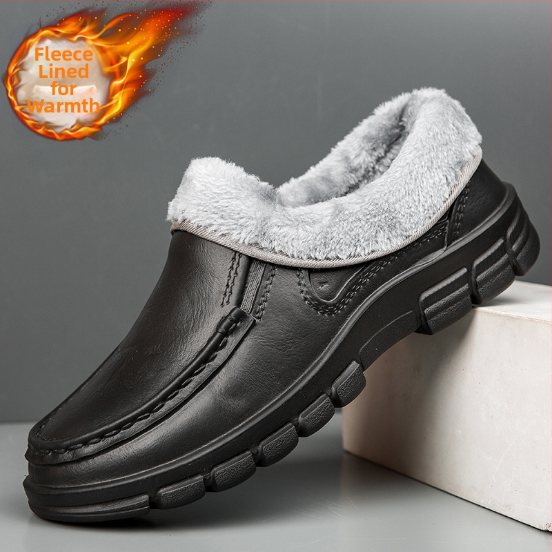 Talvised soojad väliskaubanduse pluss-suuruses platvormpuuvillast kingad meeste sise- ja välistingimustes kasutamiseks mõeldud soojad fliisvoodriga puuvillased sussid