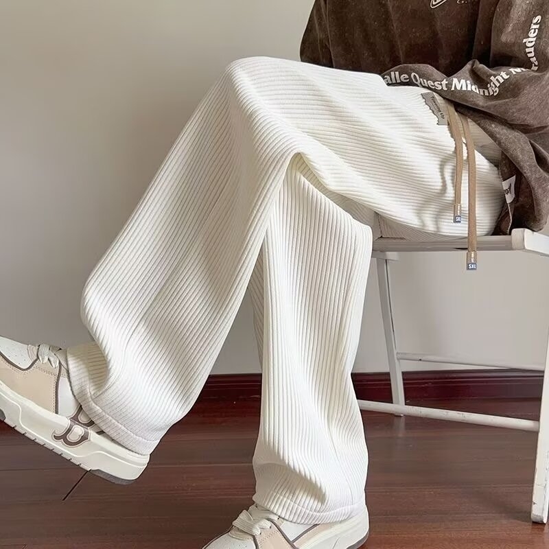 2024 őszi és téli új kordbársony divatos keskeny, bő szárú nadrág, egyenes szárú nadrág, kényelmes, lezser nadrág