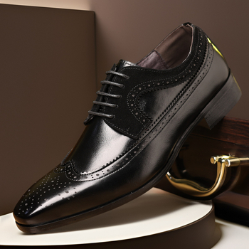 Νέα δερμάτινα παπούτσια Brock Carved του 2024, ανδρικά, μεγάλα μεγέθη, νεανικά, βρετανικά, επαγγελματικά, ανδρικά παπούτσια, διασυνοριακά