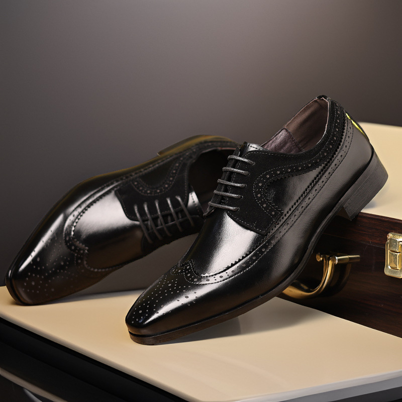 2024-es új Brock faragott bőrcipő, férfi plus size, ifjúsági, minden méretű, brit üzleti, elegáns, férfi cipő, határokon átnyúló