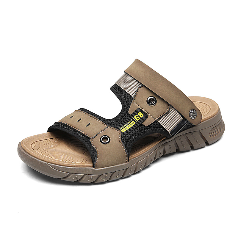 Férfi szandálok Divatos nyári új puha talpú csúszásgátló lélegző kettős célú strandcipők Kültéri, mindenféle alkalmi szandálok