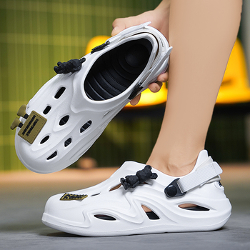 Vyriški krokodiliniai batai, vasariniai storapadiai viršutiniai drabužiai, smurtiniai lokio sandalai, paplūdimio baotou neslystančios laisvalaikio šlepetės