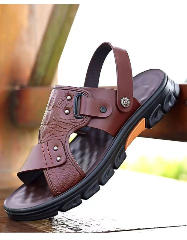 Szandálok férfi nyári vastag talpú férfi vastag talpú csúszásgátló strandcipő kopásálló kettős célú szandál cipők egy generációnyi haj