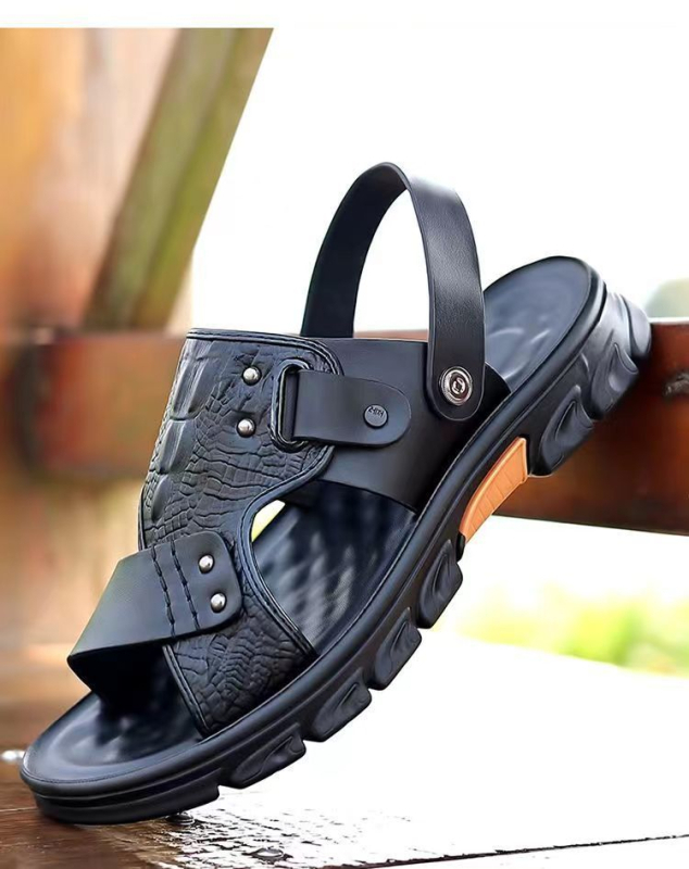 Szandálok férfi nyári vastag talpú férfi vastag talpú csúszásgátló strandcipő kopásálló kettős célú szandál cipők egy generációnyi haj