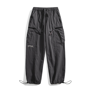 Parachute Cargo nadrág Férfi őszi új húzózsinóros széles szárú leggings Nadrágok High Street divatos márkás egyenes szárú nadrág