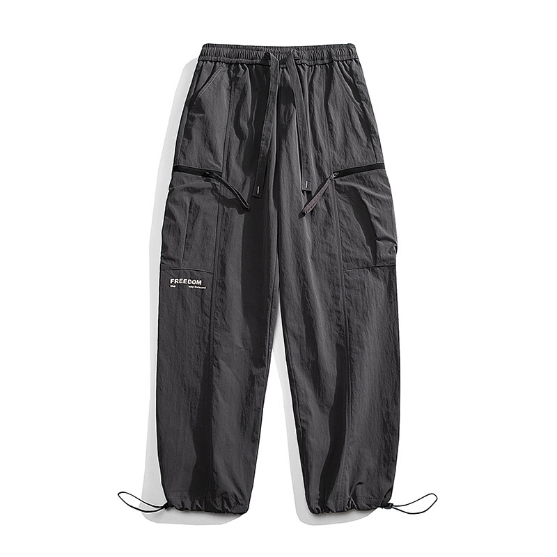 Parachute Cargo nadrág Férfi őszi új húzózsinóros széles szárú leggings Nadrágok High Street divatos márkás egyenes szárú nadrág