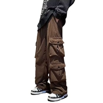 Amerikai retró, többzsebes férfi overall, új tavaszi és őszi divatmárka, niche laza kordbársony, bő szárú nadrág, nagykereskedelemben
