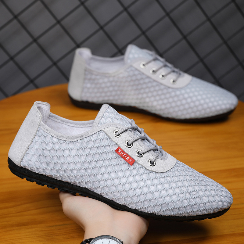 Vasariniai nauji tinkliniai batai, vyriški laisvalaikio batai, lengvi, kvėpuojantys, dezodorantai, tinkliniai batai, korėjietiško stiliaus, madingi, minkšto padu, tinkliniai batai.