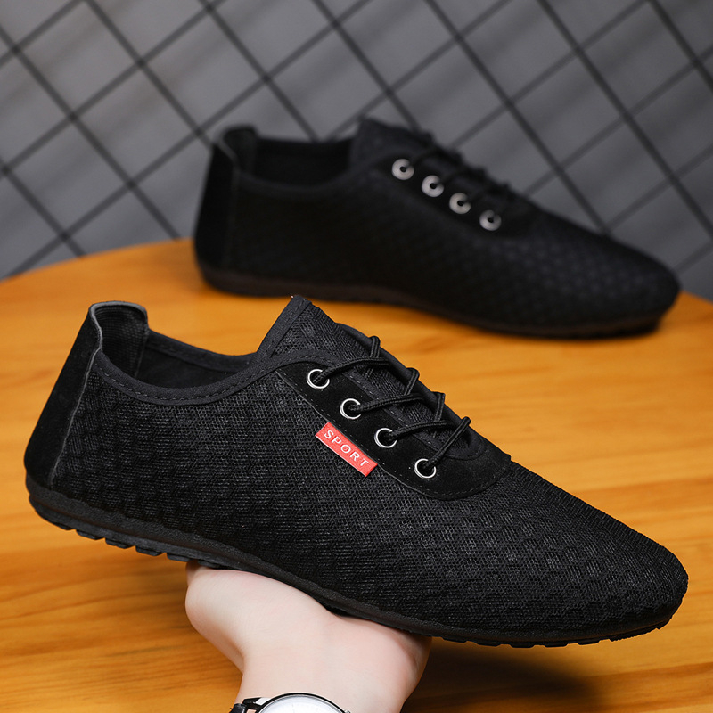 Vasariniai nauji tinkliniai batai, vyriški laisvalaikio batai, lengvi, kvėpuojantys, dezodorantai, tinkliniai batai, korėjietiško stiliaus, madingi, minkšto padu, tinkliniai batai.