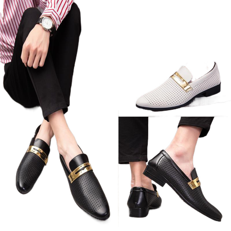 Férfi őszi új, mélyen dekoltált, brit, üreges, lélegző, üzleti, alkalmi, divatos, ifjúsági cipő, határokon átnyúló, plus size