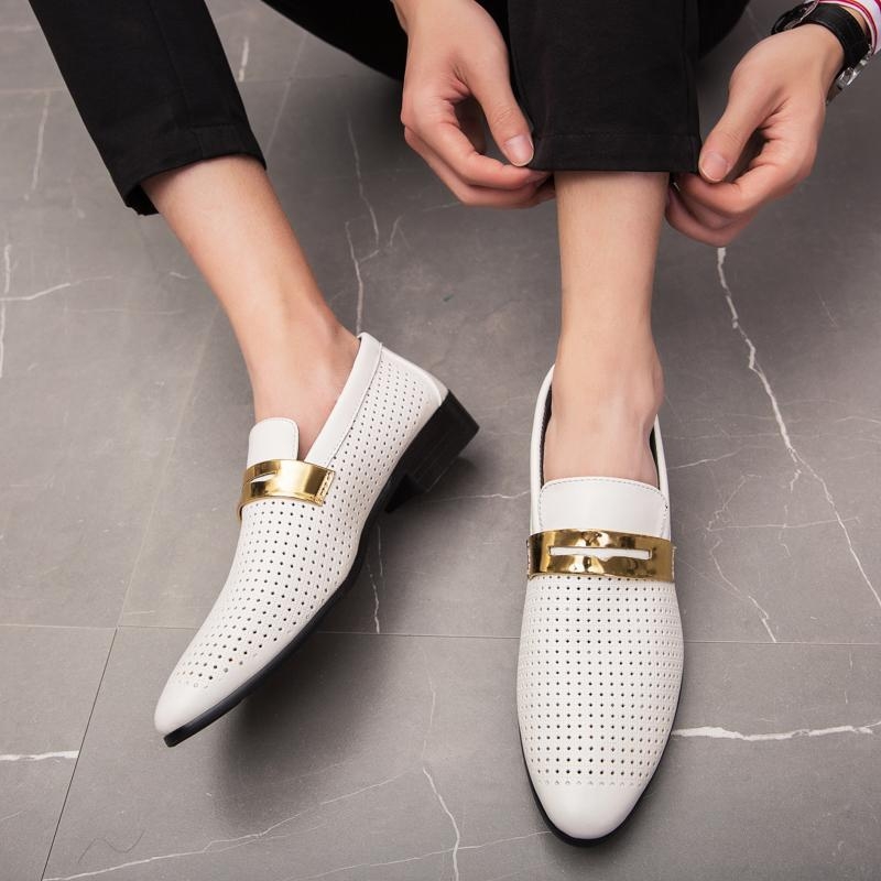 Férfi őszi új, mélyen dekoltált, brit, üreges, lélegző, üzleti, alkalmi, divatos, ifjúsági cipő, határokon átnyúló, plus size