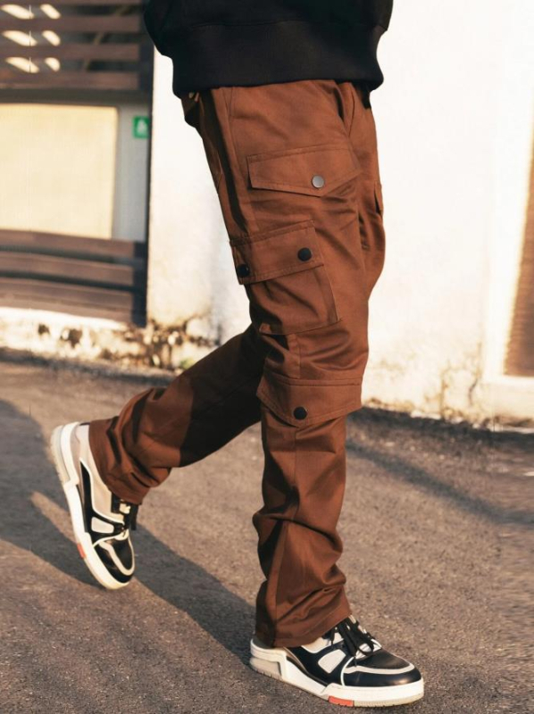 2025 tavaszi és őszi férfi laza selyem pamut lélegző hétköznapi munkaruha többzsebes nadrág, független állomás, Amazon