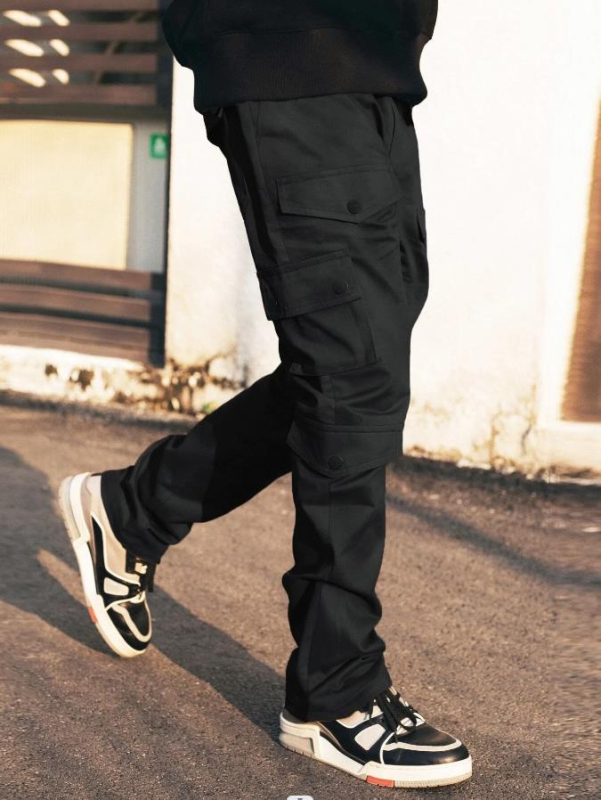 2025 tavaszi és őszi férfi laza selyem pamut lélegző hétköznapi munkaruha többzsebes nadrág, független állomás, Amazon