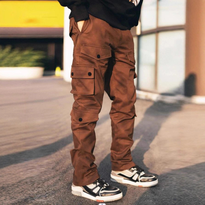 2025 tavaszi és őszi férfi laza selyem pamut lélegző hétköznapi munkaruha többzsebes nadrág, független állomás, Amazon