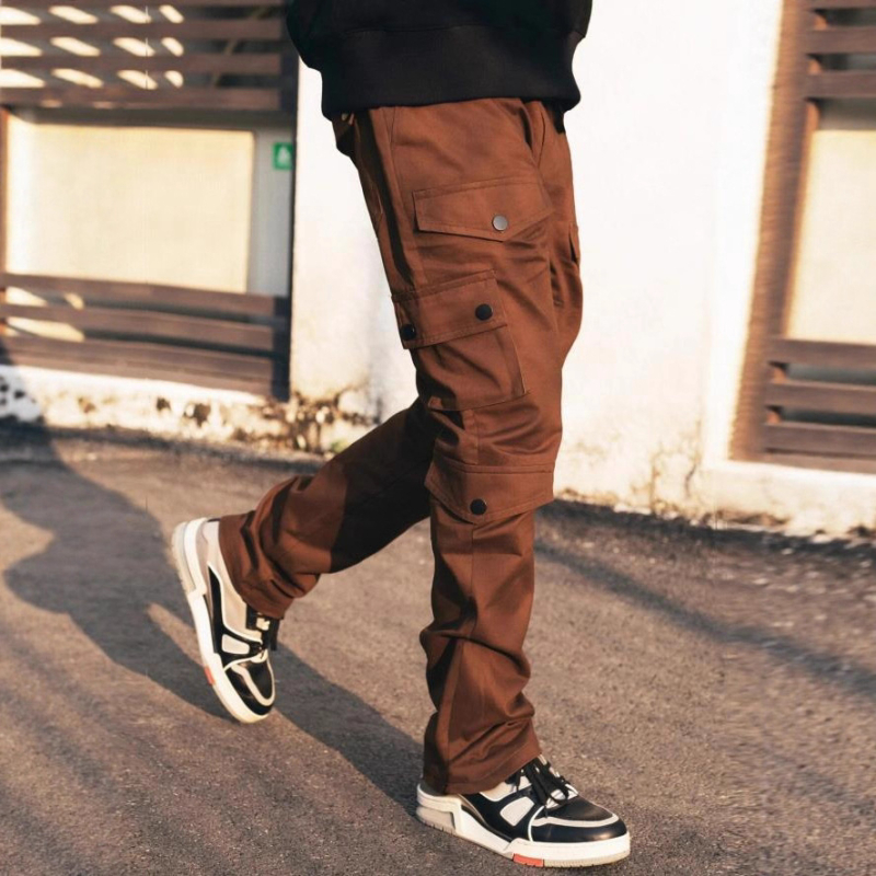 2025 tavaszi és őszi férfi laza selyem pamut lélegző hétköznapi munkaruha többzsebes nadrág, független állomás, Amazon