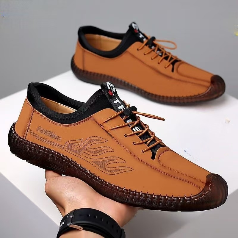 Férfi alkalmi cipők puha talppal és puha felülettel, lélegző tavaszi férfi cipők, divatos és sokoldalú cipők, elöl fűzős diák futócipők