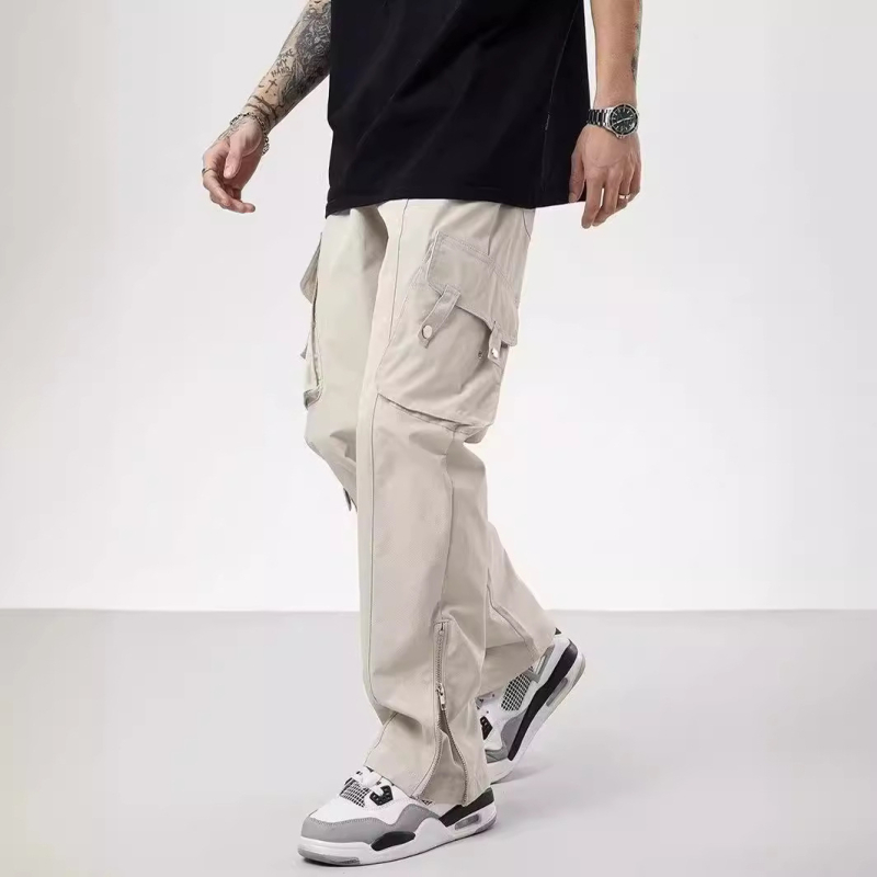 Amerikai retro húzózsinóros, többzsebes, kültéri overall, férfi és női nyári, utcai dizájnú, laza, egyenes szabású, hétköznapi nadrág