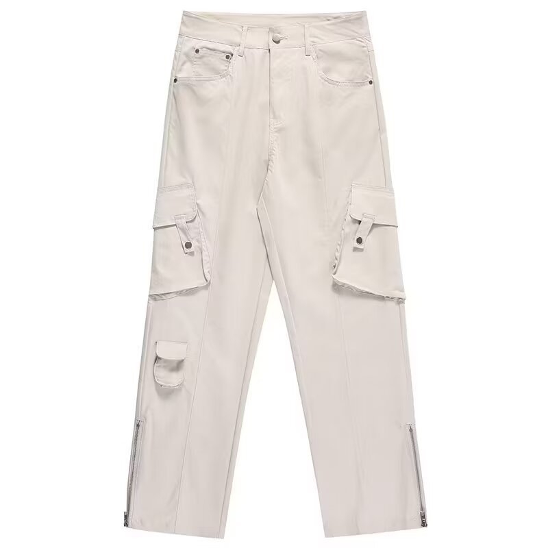 Amerikai retro húzózsinóros, többzsebes, kültéri overall, férfi és női nyári, utcai dizájnú, laza, egyenes szabású, hétköznapi nadrág